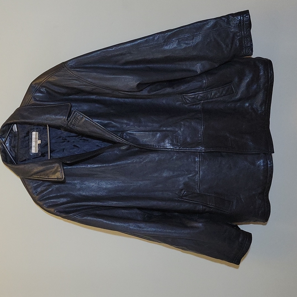 Perry Ellis Men's Winter Leather Coat
